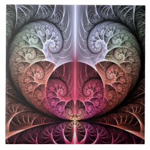 Azulejo De Cerâmica Batimento cardíaco, Arte Fractal de Fantasia Surre