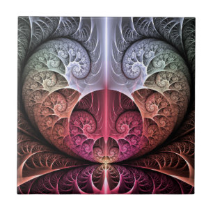Azulejo De Cerâmica Batimento cardíaco, Arte Fractal de Fantasia Surre