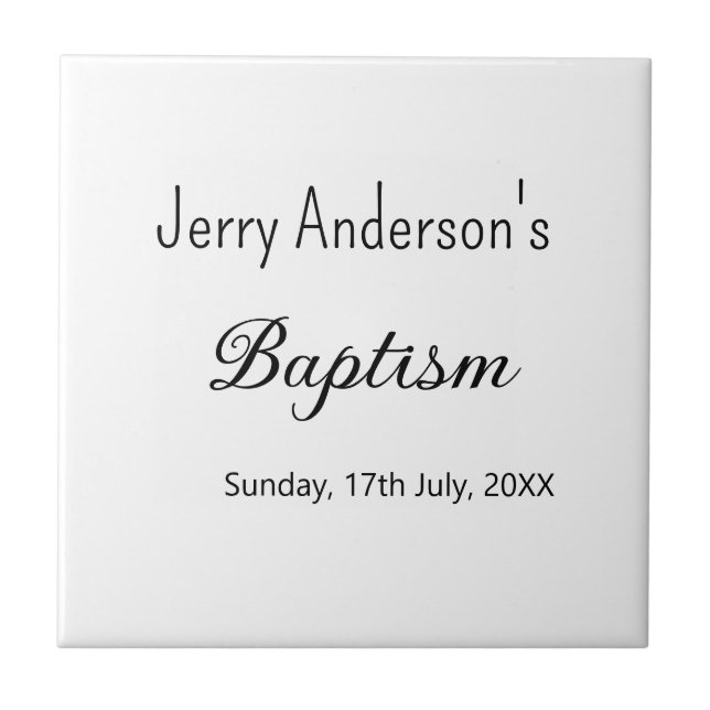 Azulejo De Cerâmica Batismo católico crianças modernas e simples QR mí (Frente)