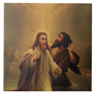 Azulejo De Cerâmica Batismo de Jesus Cristo