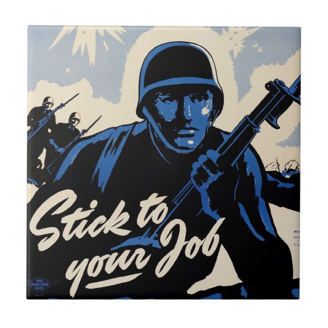 Azulejo De Cerâmica Batlefield Beachhead Assault por Guerreiros Americ (Frente)