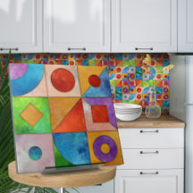 Bauhaus Watercolor abstrato N3