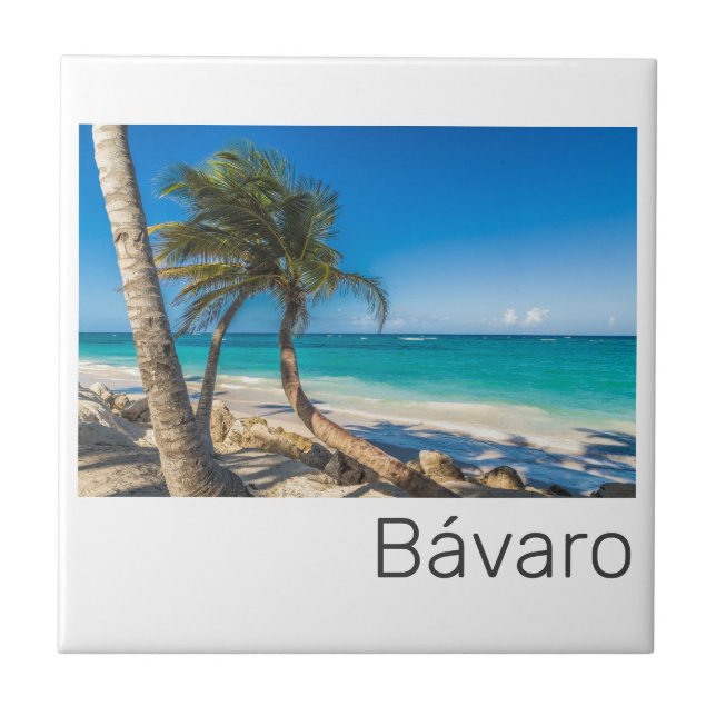 Azulejo De Cerâmica Bavaro Beach Caribe República Dominicana Souvenir (Frente)