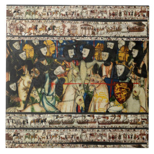 Azulejo De Cerâmica BAYEUX TAPESTRY 1066 Morte do Rei Harold