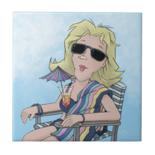 Azulejo de Cerâmica Beach Babe