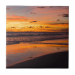 Azulejo De Cerâmica Beach Sunset Ocean View Orange Yellow<br><div class="desc">Aproveite o pôr do sol todos os dias com este design. As belas laranjas e amarelos tornam este pôr do sol absolutamente espantoso e serão um excelente extra para o seu banheiro temático na praia.</div>