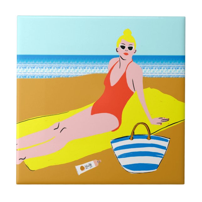 Azulejo De Cerâmica Beachy Keen - Amarelo (Frente)