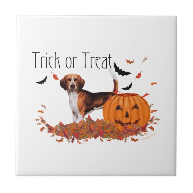 Azulejo De Cerâmica Beagle Halloween (Frente)