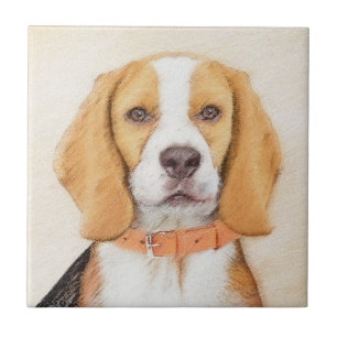 Azulejo De Cerâmica Beagle Hound Dog Painting Original Animal Art