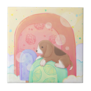Azulejo De Cerâmica Beagle & Popsicles