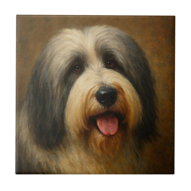 Azulejo De Cerâmica Bearded Collie (Frente)