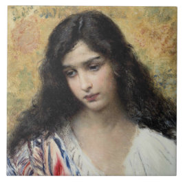 Azulejo De Cerâmica Beauty Russa (por Konstantin Makovsky)