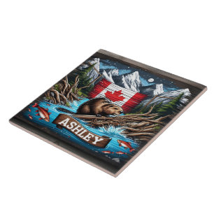 Azulejo De Cerâmica Beaver por Mountain and Ocean