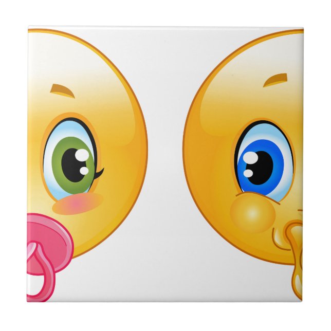 Azulejo De Cerâmica bebê emojis (Frente)