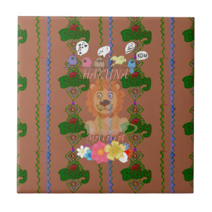 Azulejo De Cerâmica Bebê engraçado bonito Leão Rei Hakuna Matata mais