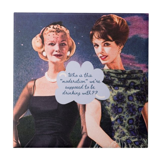 Azulejo De Cerâmica Bebendo engraçado (Frente)