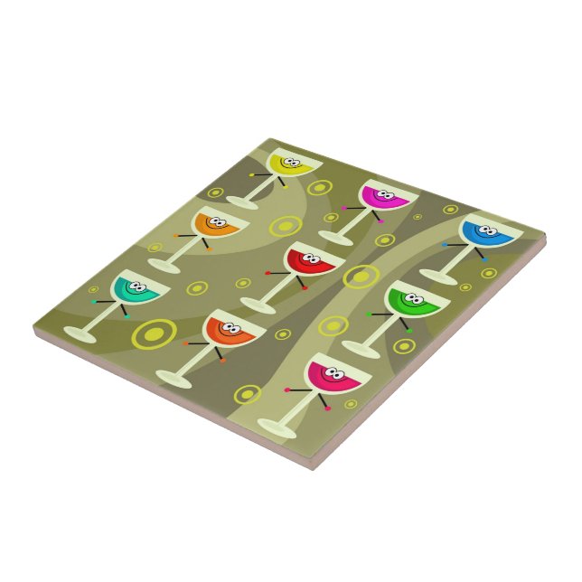 Azulejo De Cerâmica Bebidas Funky (Lateral)