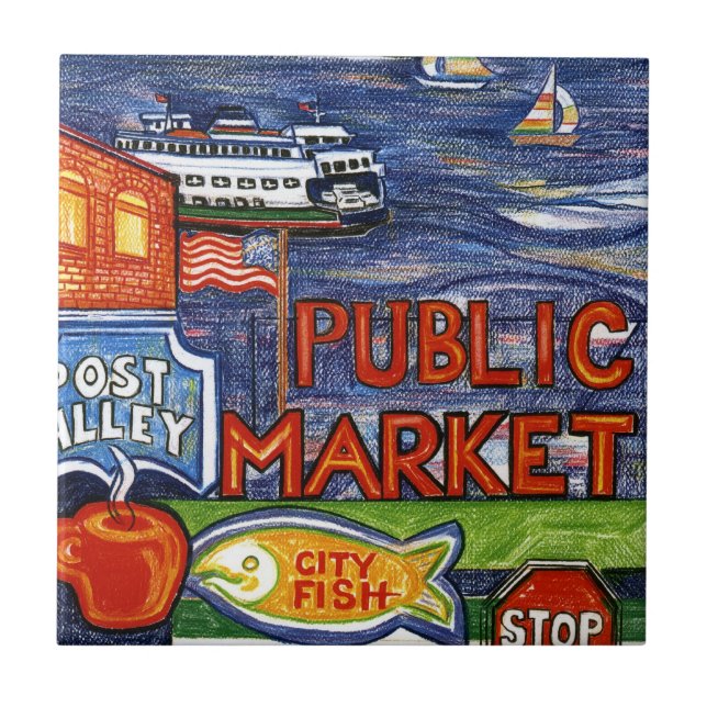 Azulejo De Cerâmica Beco do cargo com balsa (Frente)