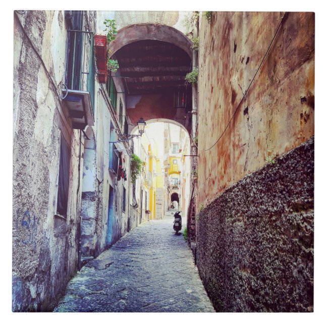 Azulejo De Cerâmica Beco em Itália (pequeno) (Frente)