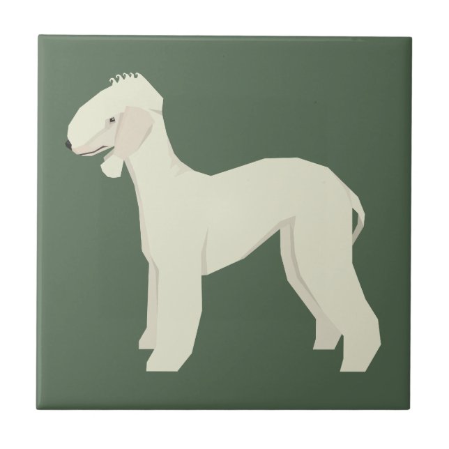 Azulejo De Cerâmica Bedlington Terrier (Frente)