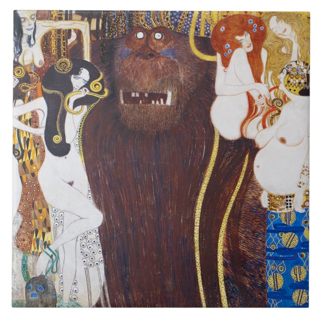 Azulejo De Cerâmica Beethoven Frieze (detalhe), Gustav Klimt (Frente)