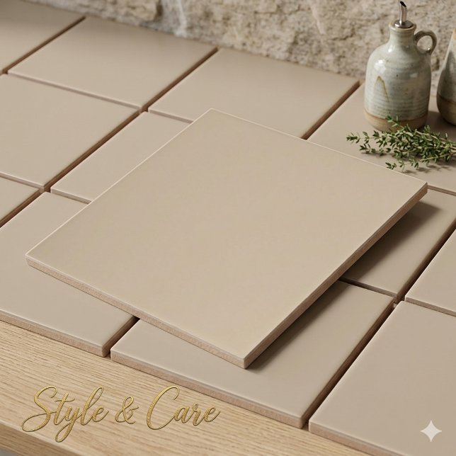 Azulejo de Cerâmica Bege Quente 4,25 Polegadas Qua (Warm Beige Ceramic Tile 4.25 Inch Square)