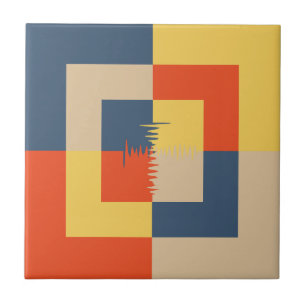 Azulejo De Cerâmica bege vermelho amarelo azul