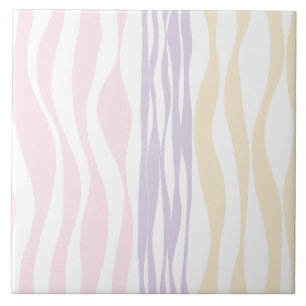 Azulejo De Cerâmica Bei e Fluxo - Pink Pastel, Amarelo e Roxo