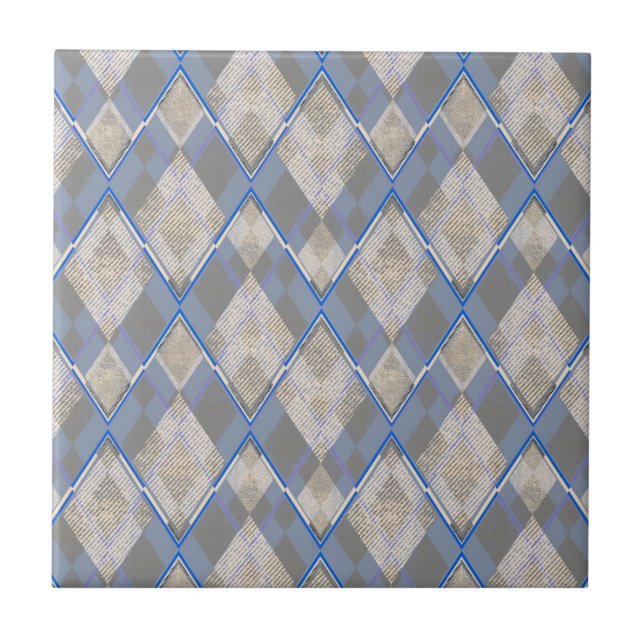 Azulejo De Cerâmica Beige de cinza em forma de diamante clássico (Frente)