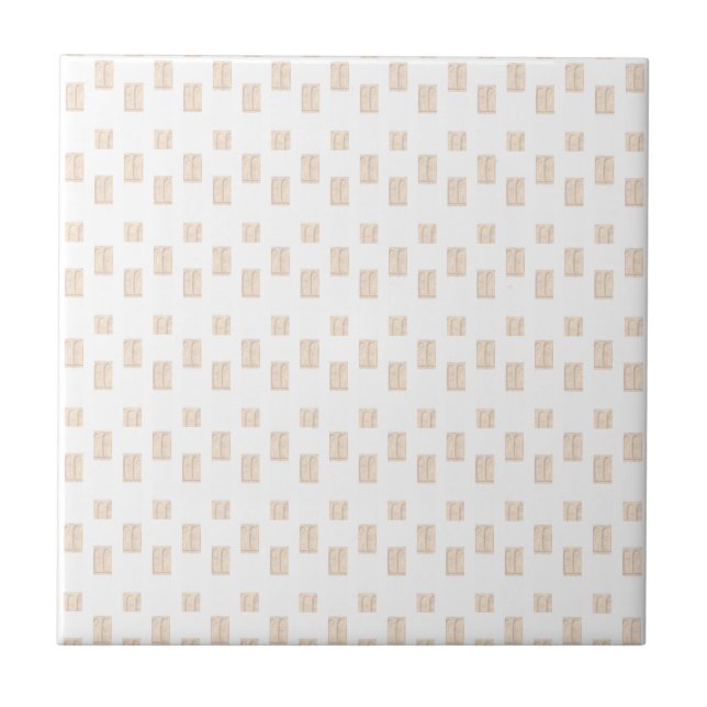 Azulejo de Cerâmica Beige e Branco Quadrado Clássi (Frente)