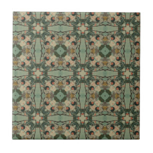 Azulejo De Cerâmica Beige Greens Trellis   AZULEJO