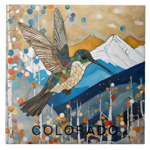 Azulejo De Cerâmica Beija-flor Personalizado das Montanhas do Colorado