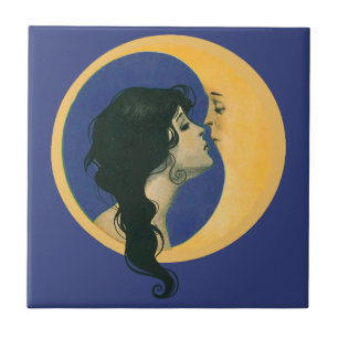 Azulejo De Cerâmica Beijando a Lua
