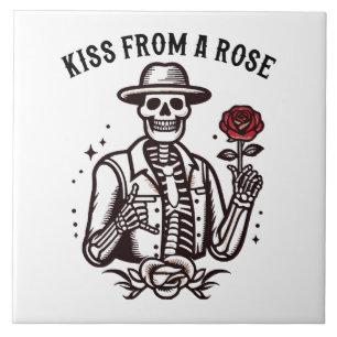 Azulejo De Cerâmica Beijo de uma Rosa