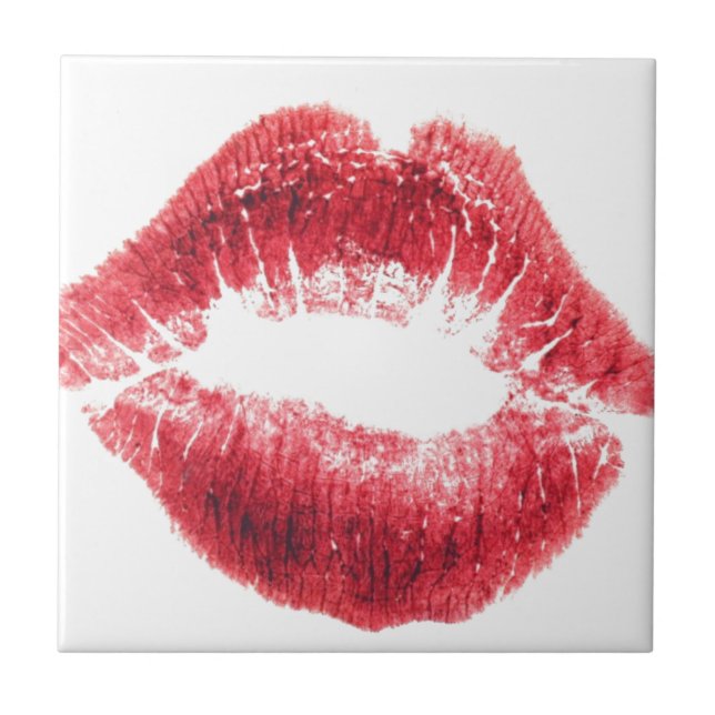 Azulejo De Cerâmica Beijo Lipstick - Lábios (Frente)