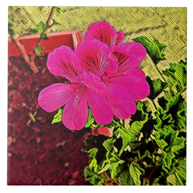 Azulejo De Cerâmica Being happy is your choice blooming  (Frente)