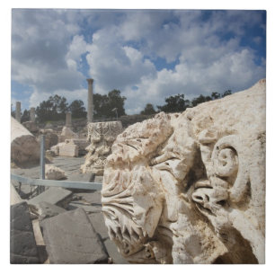 Azulejo De Cerâmica Beit she-An National Park, ruínas da era romana