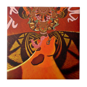 Azulejo De Cerâmica Bela e incrível Girafa ama animais safari