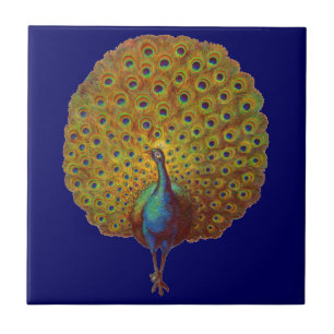 Azulejo De Cerâmica bela impressão vitoriana de pavão