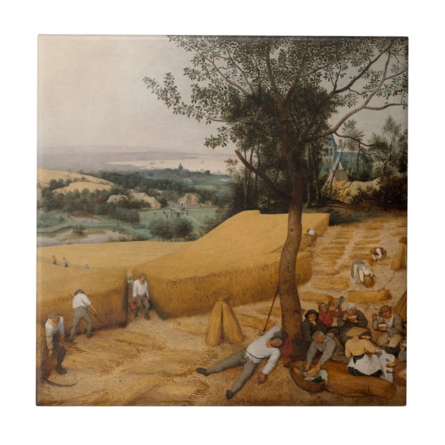 Azulejo De Cerâmica Belas Artes, Colheitas 1565 Pieter Bruegel (Frente)
