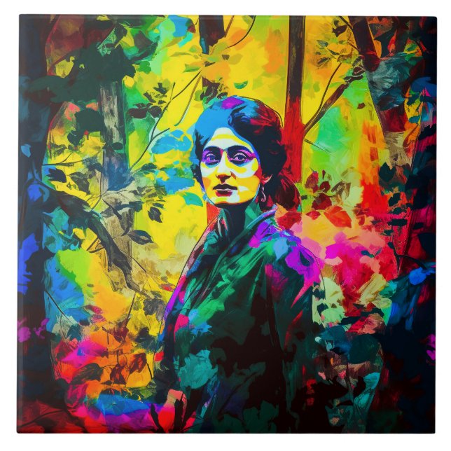 Azulejo De Cerâmica Beleza de outono vibrante (Frente)