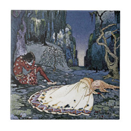 Azulejo De Cerâmica Beleza Dormindo Princesa Vintage Magic Romance