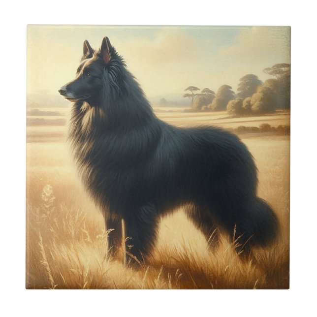 Azulejo De Cerâmica Belgian Sheepdog (Frente)