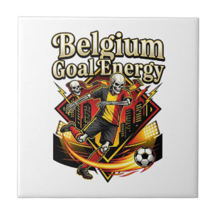 Azulejo De Cerâmica Bélgica Gol Energia Esqueleto Atacante Nações Negr