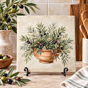 Azulejo De Cerâmica Belíssimo Tazón de Oliva Toscano Rústico