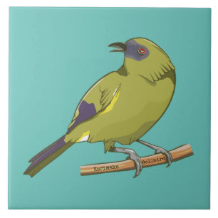 Azulejo De Cerâmica Bellbird Korimako NZ