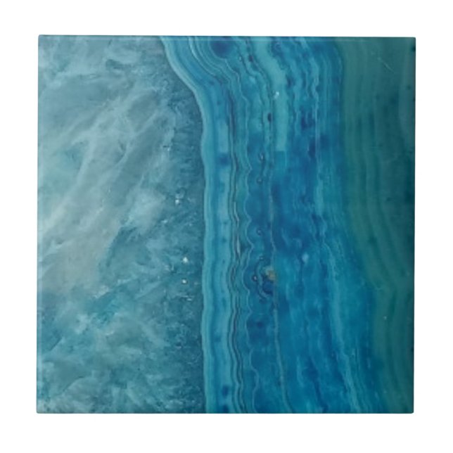 Azulejo De Cerâmica Belo Agato Azul Moderno (Frente)