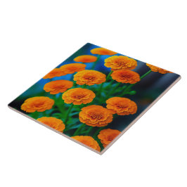 Azulejo De Cerâmica Belo Amarelo Marigold Flores