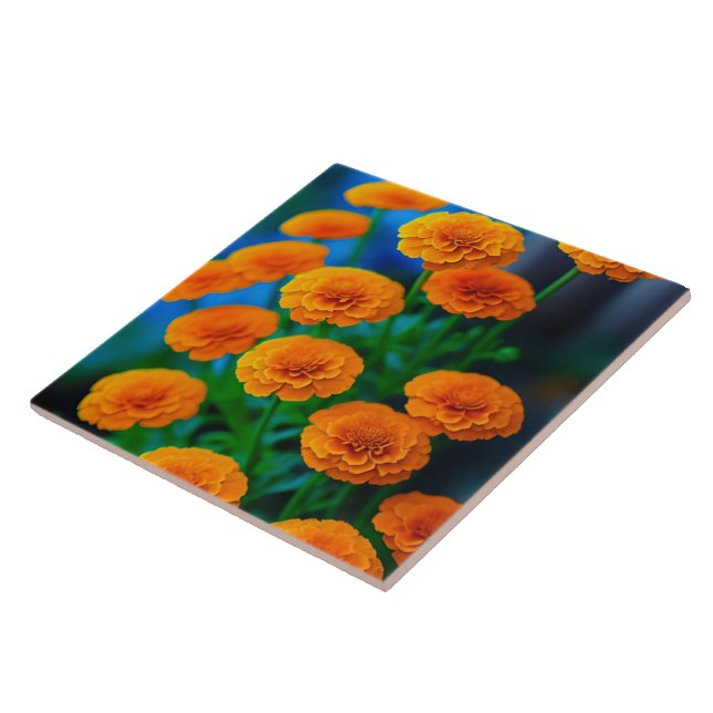 Azulejo De Cerâmica Belo Amarelo Marigold Flores (Lateral)