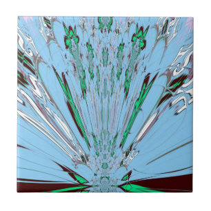 Azulejo De Cerâmica Belo Aqua Azul Azul Incrível Arte Floral